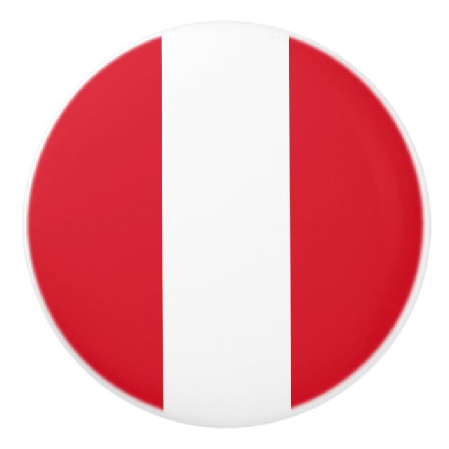 Peru Flag Ceramic Knob (Front)