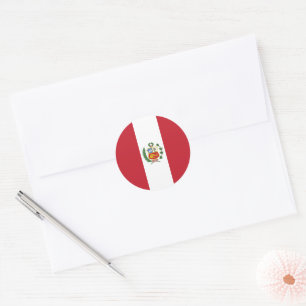 Peru flag classic round sticker