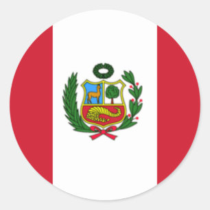 Peru flag classic round sticker