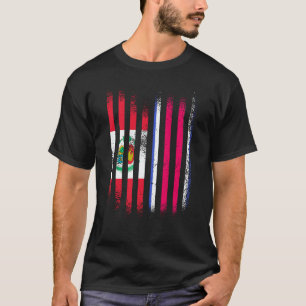 Peru Flag Costa Rica Grown Country Flags Stripes T-Shirt