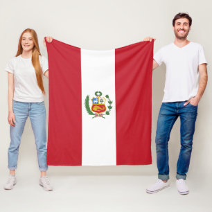 Peru flag fleece blanket