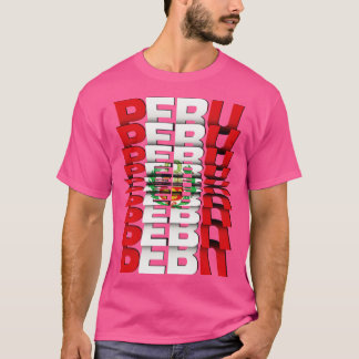 Peru Flag Flip Text effect T-Shirt