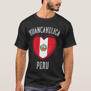Peru Flag Heart Huancavelica City T-Shirt