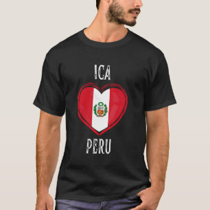 Peru Flag Heart Ica City T-Shirt