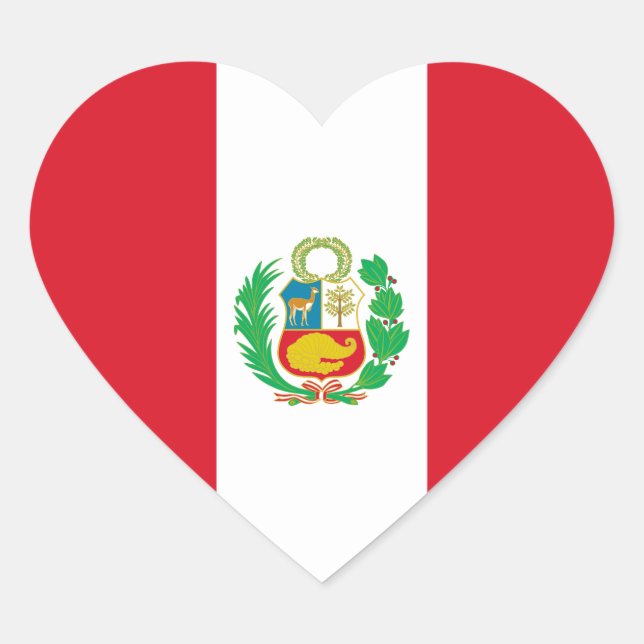 Peru Flag Heart Sticker (Front)