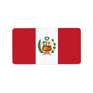Peru flag label
