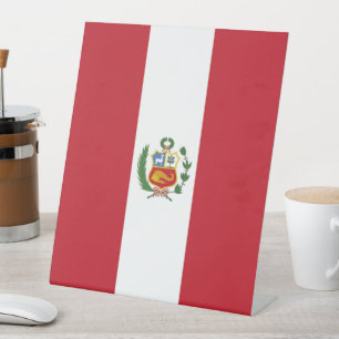 Peru flag pedestal sign