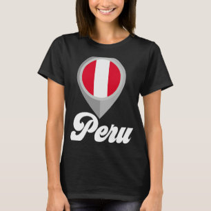 PERU Flag PIN I Love PERU Travel T-Shirt