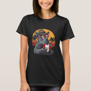 Peru Flag Rhino Heart Sunset Peruvian Roots Peruvi T-Shirt