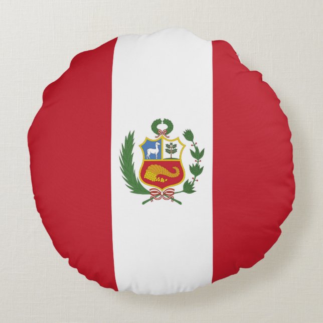 Peru flag round cushion (Back)