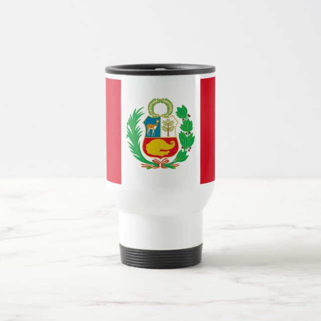 Peru Flag Travel Mug (Center)