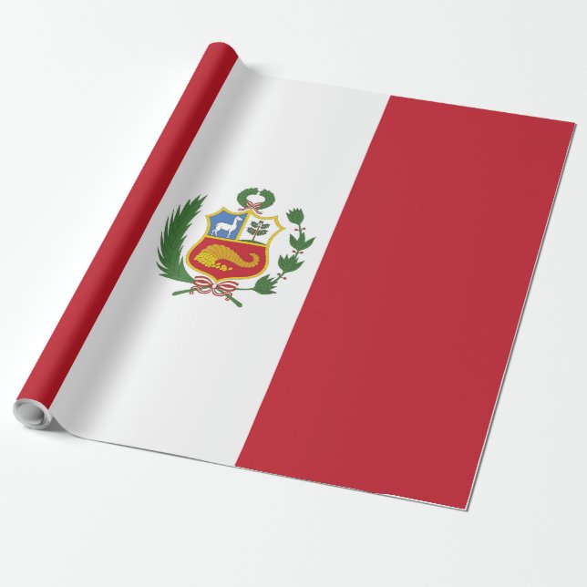 Peru flag wrapping paper (Unrolled)