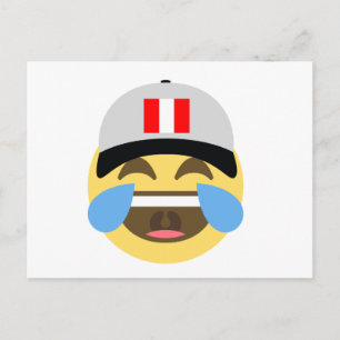 Peru Hat Laughing Emoji Postcard