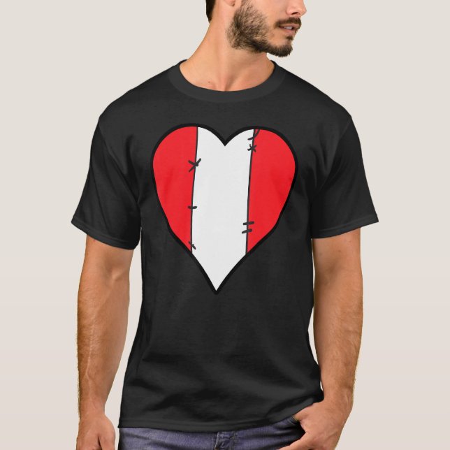 Peru Heart Peruvian Flag T-Shirt (Front)