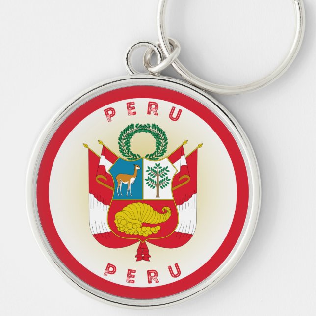 Peru Heritage Emblem Key Ring (Front)