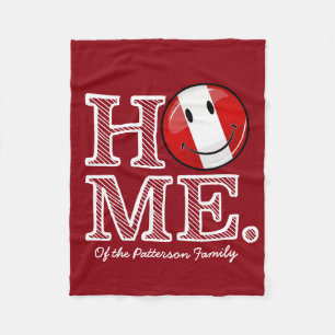 Peru Home Smiling Flag House Warmer Fleece Blanket