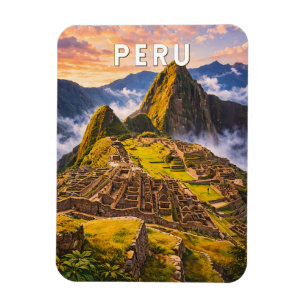 Peru Illustration Travel Art Vintage Magnet