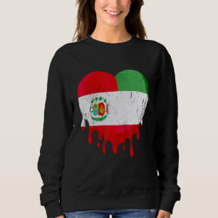 Peru Italy Flag Heart Citizen Drinking Grown Patri Sweatshirt