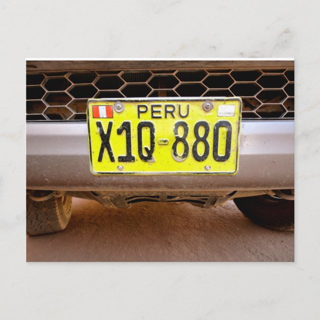 Peru license plate postcard (Front)