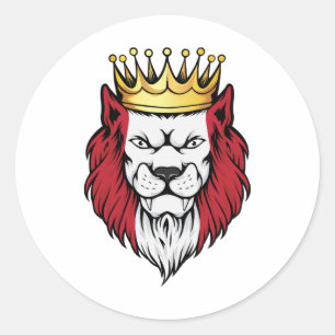Peru Lion King Flag Classic Round Sticker
