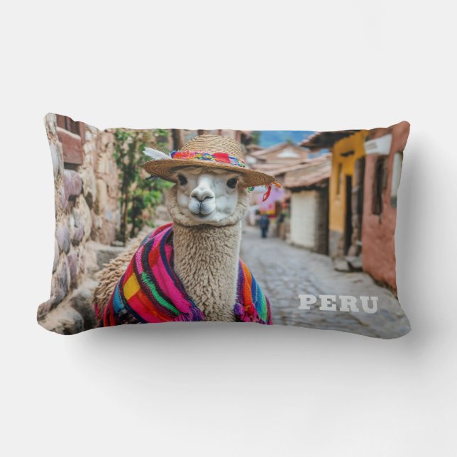 Peru Llama Lumbar Cushion (Front)