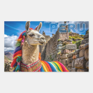 Peru Llama Rectangular Sticker
