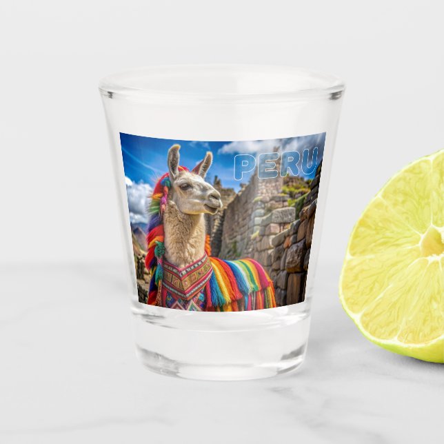 Peru Llama Shot Glass (Front)