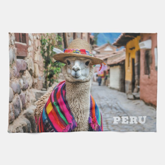Peru Llama Tea Towel (Horizontal)