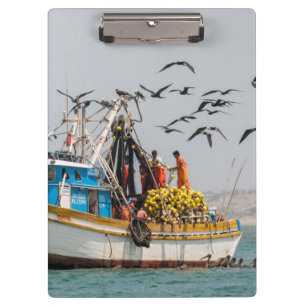 Peru, Los Organos. Fishing Boat In Los Organos Clipboard