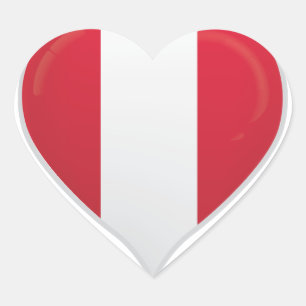 Peru love flag pride heart sticker