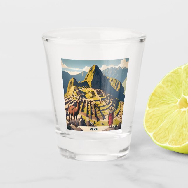Peru Machu Picchu Shot Glass (Front)