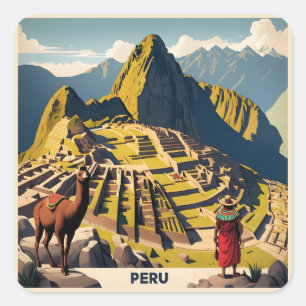 Peru Machu Picchu Square Sticker