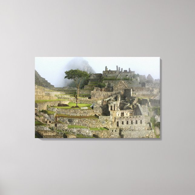 Peru, Machu Picchu. The ancient citadel of Canvas Print (Front)