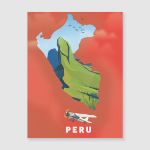 Peru map Illustrated travel poster