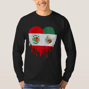 Peru Mexico Flag Heart Citizen Grown Patriot Count T-Shirt