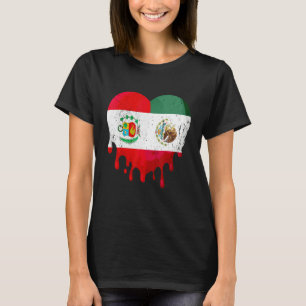 Peru Mexico Flag Heart Citizen Grown Patriot Count T-Shirt