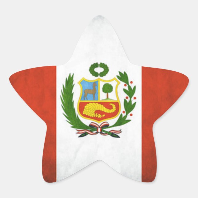 Peru National Flag Star Sticker (Front)