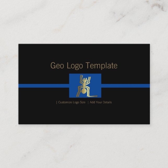 Peru Nazca Gold Geoglyph Spider Logo Business Card (Front)
