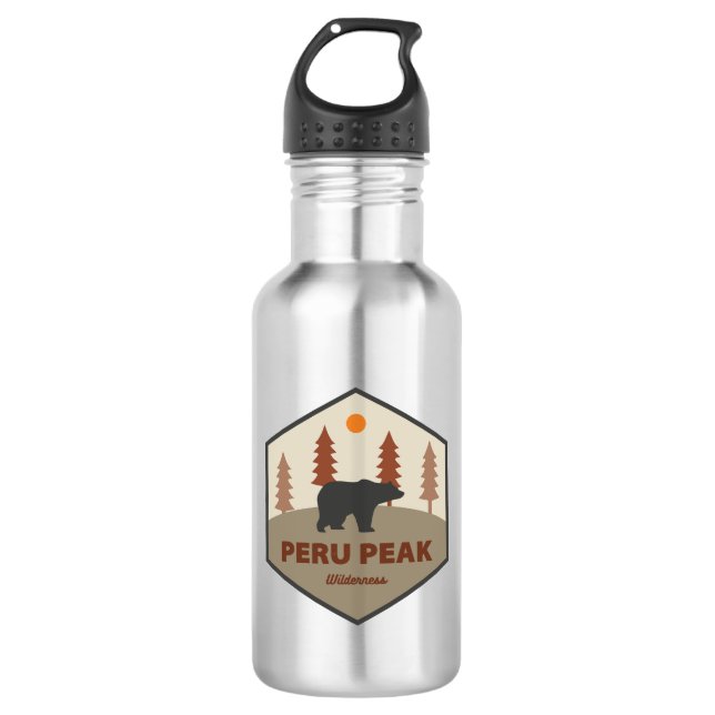Peru Peak Wilderness Vermont Bear 532 Ml Water Bottle (Front)