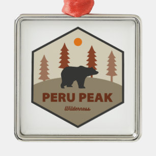 Peru Peak Wilderness Vermont Bear Metal Tree Decoration