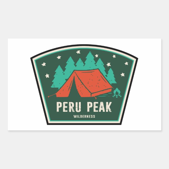 Peru Peak Wilderness Vermont Camping Rectangular Sticker (Front)