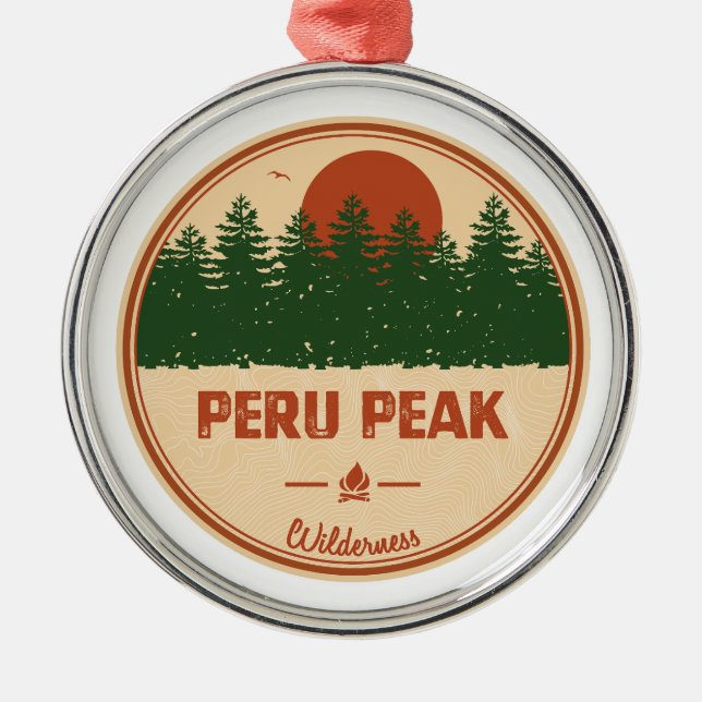 Peru Peak Wilderness Vermont Metal Tree Decoration (Front)