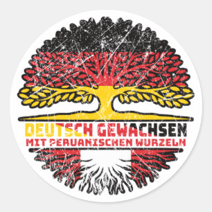 Peru Peruanisch Deutsch Deutschland Baum Wurzel Classic Round Sticker