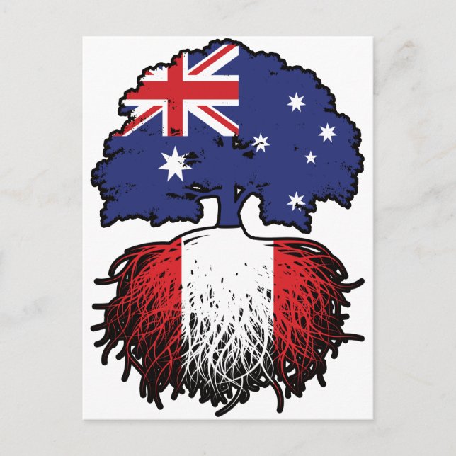 Peru Peruvian Australian Australia Tree Roots Flag Postcard (Front)
