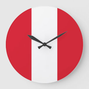 Peru (Peruvian) Flag Large Clock