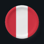 Peru (Peruvian)  Flag Paper Plate<br><div class="desc">Customisable World Flag Products - Please feel free to add your own text.</div>