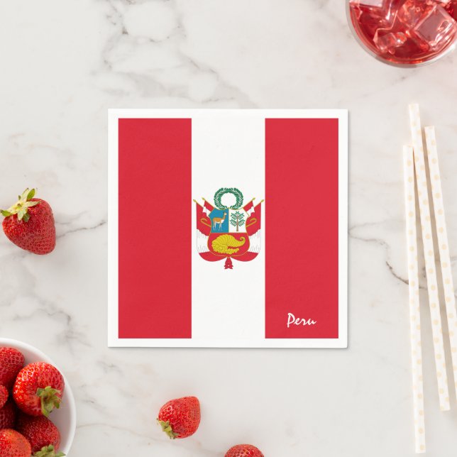 Peru & Peruvian Flag party fashion /sports fan Napkin (Insitu)
