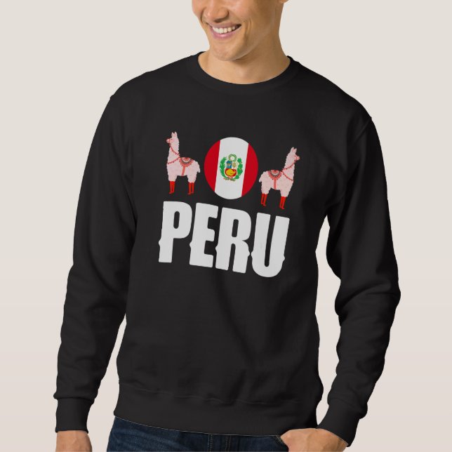 Peru Peruvian Peru Flag Peru National Animal   Sweatshirt (Front)