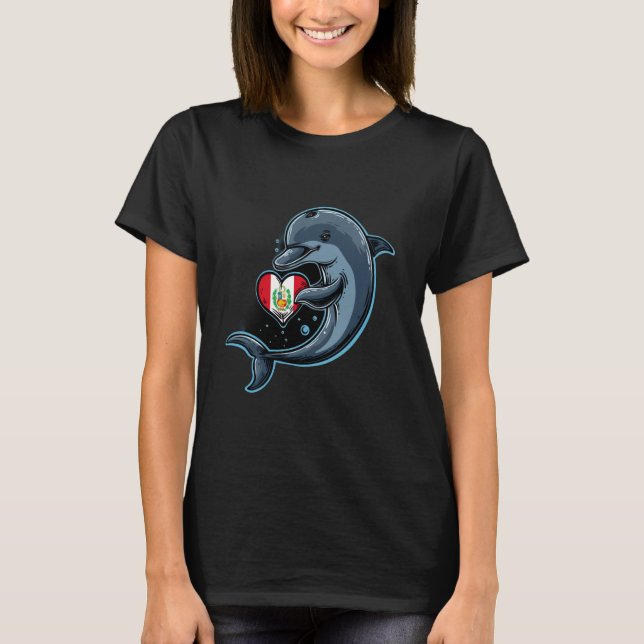 Peru Peruvian Roots Dolphin Peruvian Pride Peruvia T-Shirt (Front)