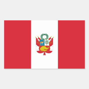 Peru/Peruvian War Flag Rectangular Sticker